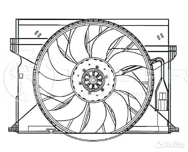 Электровентилятор радиатора основного (с кожухом)