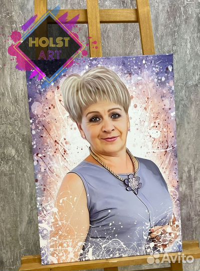 Портрет по фото на холсте