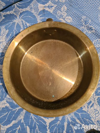 Латунный таз для варенья глухарь-кольчугино