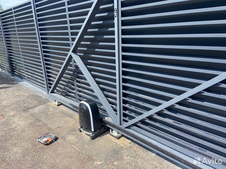 Откатные ворота алютех под ключ с доставкой