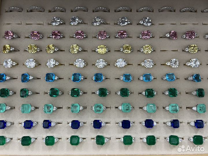 Серьги, кольцо с натуральными цирконами