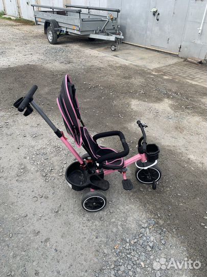 Велосипед Kreiss трехколесный черно-розовый