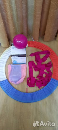 Мяч 18 см,обруч,лента для гимнастики Pastorelli