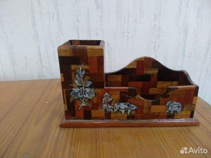 Подставка для ручек с визитницей