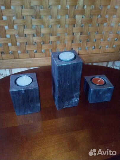 Подсвечник из дерева