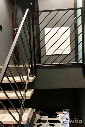 Лестница Г-образная с поворотными ступенями