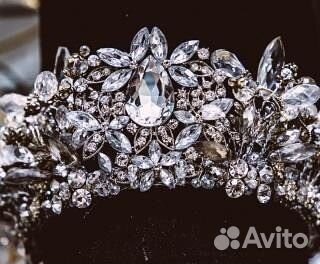 Роскошная Свадебная корона ручной работы