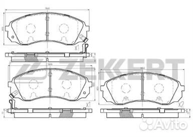 Колодки тормозные Fr HY H-1 Cargo 08, Travel 08, K