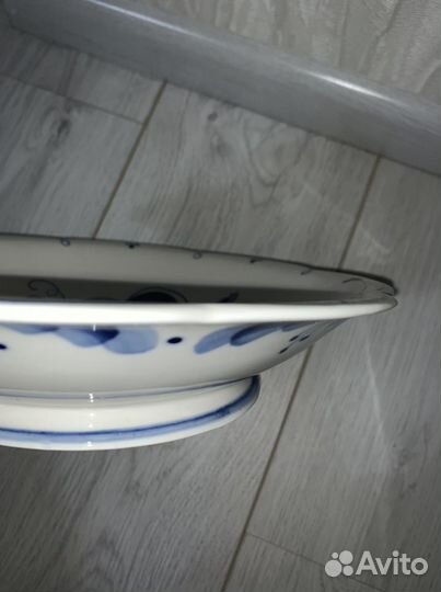 Гжель салатница тарелка 26см (цена за 1 шт)