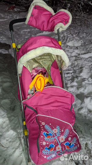 Коляска санки nika теплые
