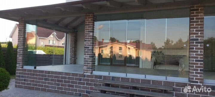 Раздвижное остекление террассы веранды беседки