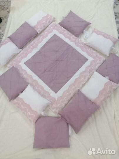 Бортики подушки в кроватку комплект с одеялом