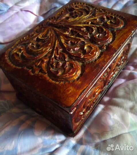 Шкатулки, винтаж, резьба, СССР