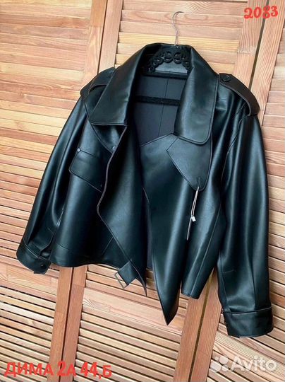 Кожаная куртка тренч