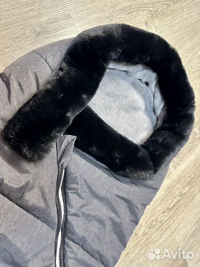 Новый зимний конверт с мехом в коляску