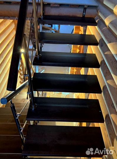 Перила деревянные с монтажем