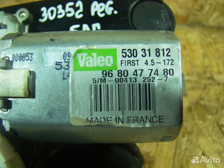 Peugeot 308 Моторчик стеклоочистителя задний