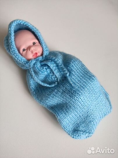 Кукла-пупс с вязаной одеждой