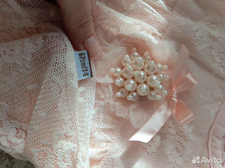 Боди- платье для новорожденной на выписку 56-62