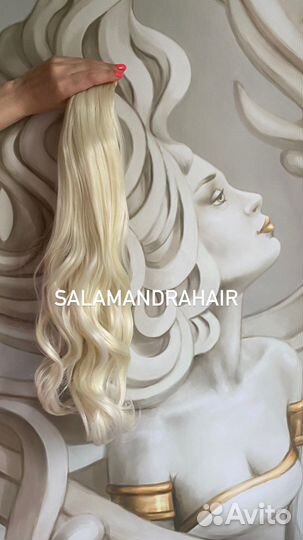 Хвосты на ленте на заколке накладной любой оттенок