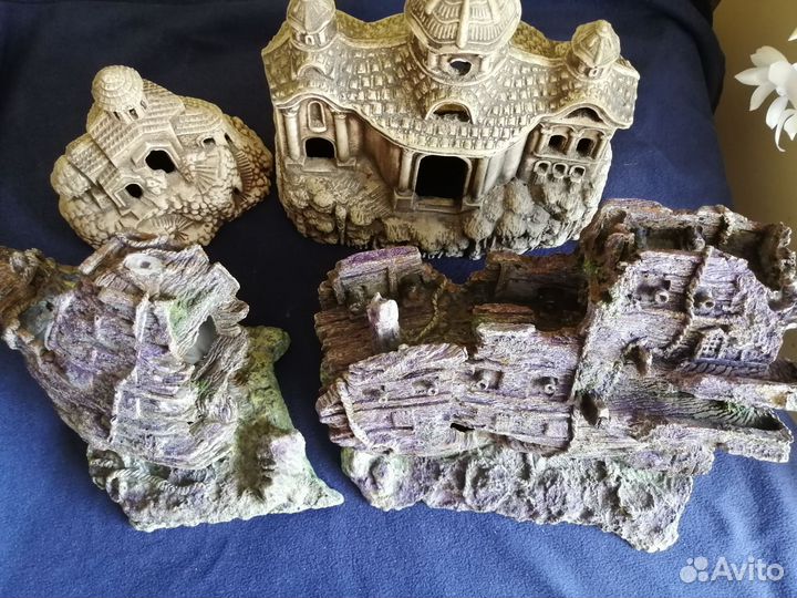 Грот замок для аквариума карабль