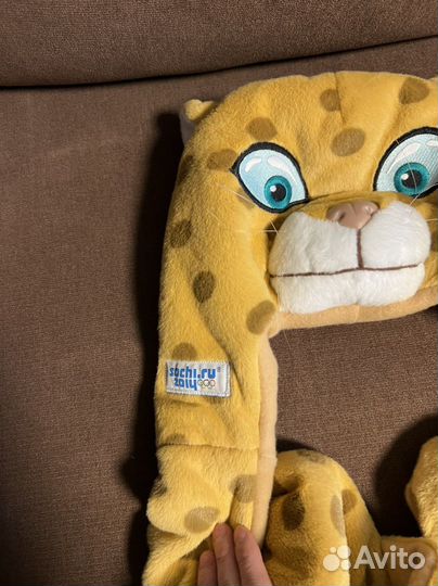 Шапка Леопард с варежками