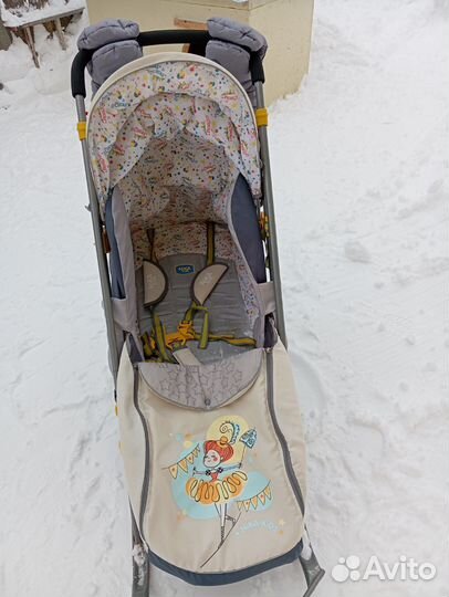 Санки коляска с колесиками