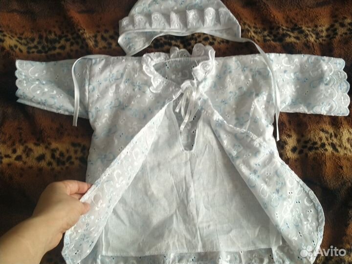 Рубашка и чепчик для крещения