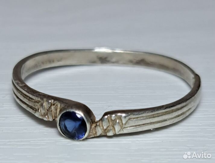 Серебряное кольцо с корундом СССР