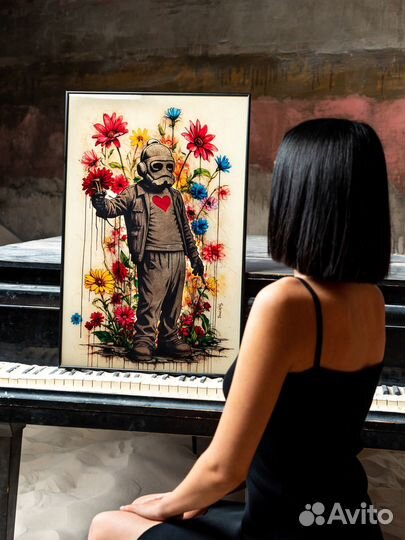 Стеклянное панно Heart, 71х47х1,5 см