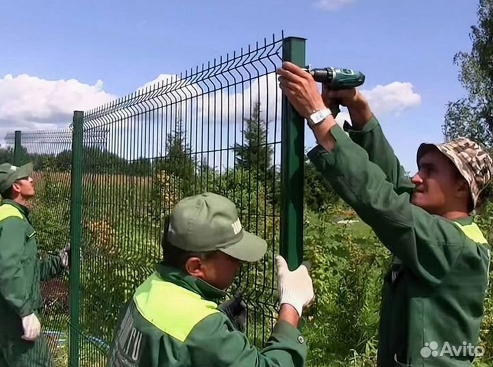 Забор Гиттер 3Д. Ворота. Калитки. Столбы