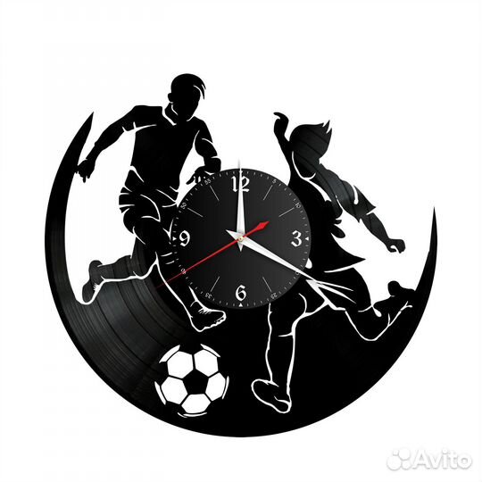 Часы настенные Футбол из винила, №1