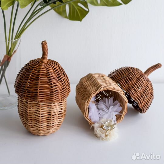 Шкатулка корзина плетеная