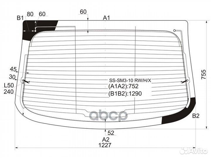 Стекло заднее с обогревом renault fluence 10-17