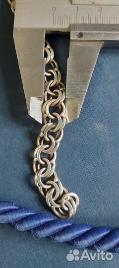 Мужская серебряная цепь бисмарк