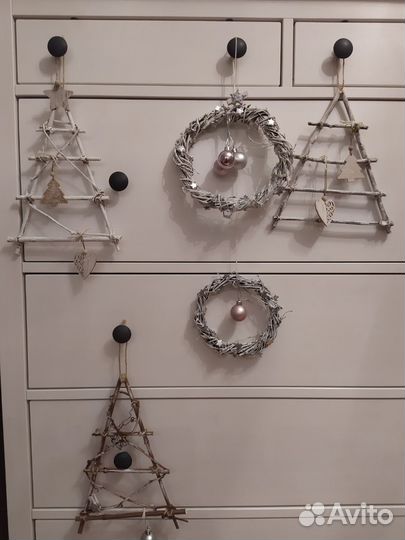 Новогодний и рождественский декор, венки, елки