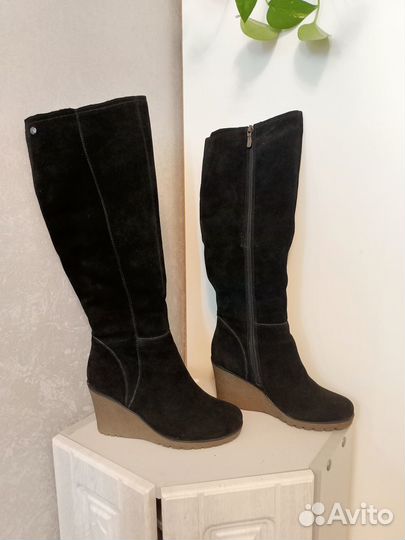 Сапоги жен. зима нат. замша 36