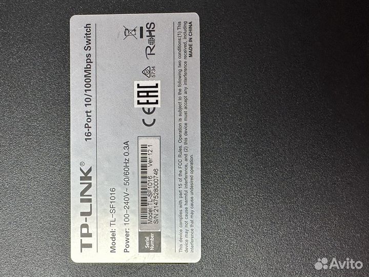 Коммутатор TP link tl sf1016