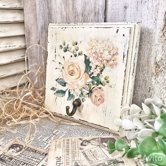 Вешалка-панно, декупаж