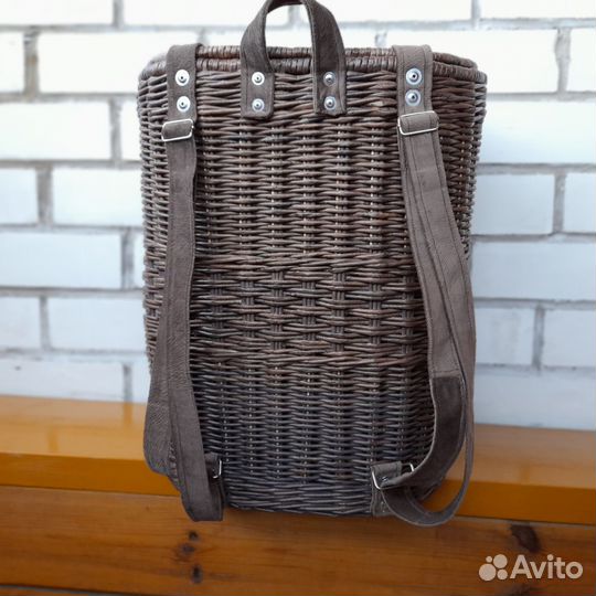 Большой плетёный рюкзак, грибной короб