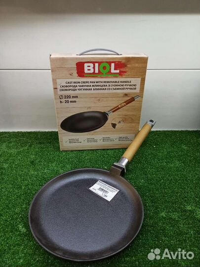 Сковорода блинная чугунная биол 220мм
