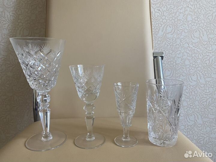 Хрустальные фужеры и рюмки СССР