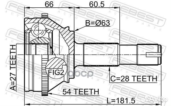 ШРУС внешний перед 2810duca54 Febest