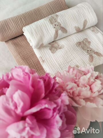 Муслиновые пеленки новые 100х100 см