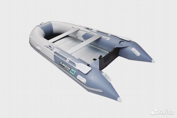 Лодка Пвх Gladiator C 420 AL свет.-темн. серая