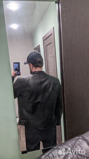 Кожаная куртка мужская 48 50