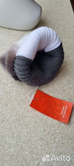 Шапка женская вязаная норка