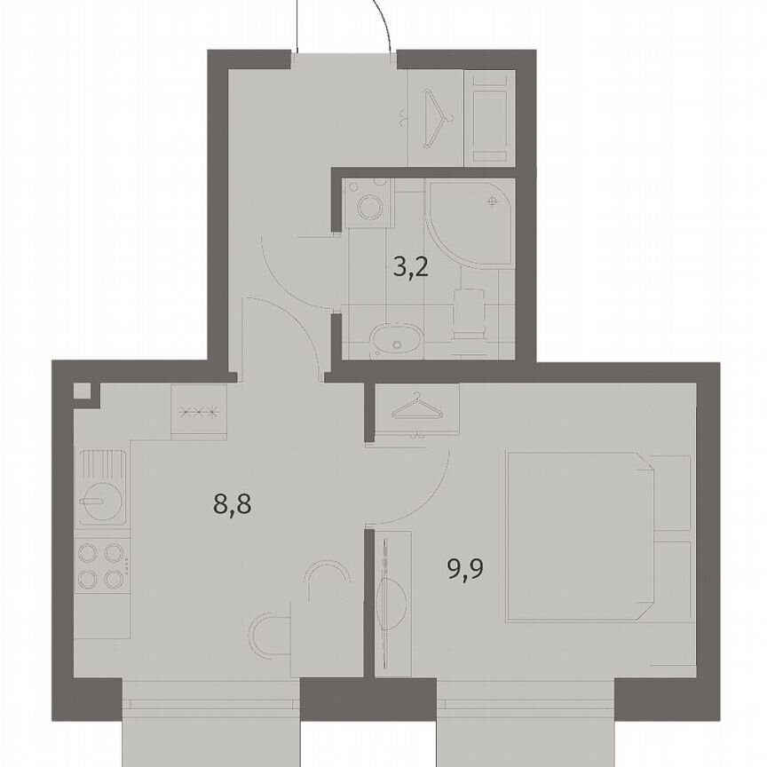 1-к. квартира, 26,4 м², 7/8 эт.