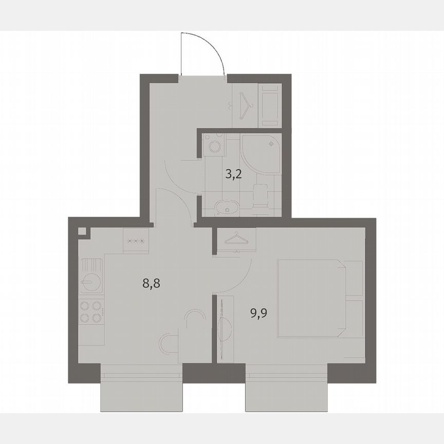 1-к. квартира, 26,4 м², 7/8 эт.