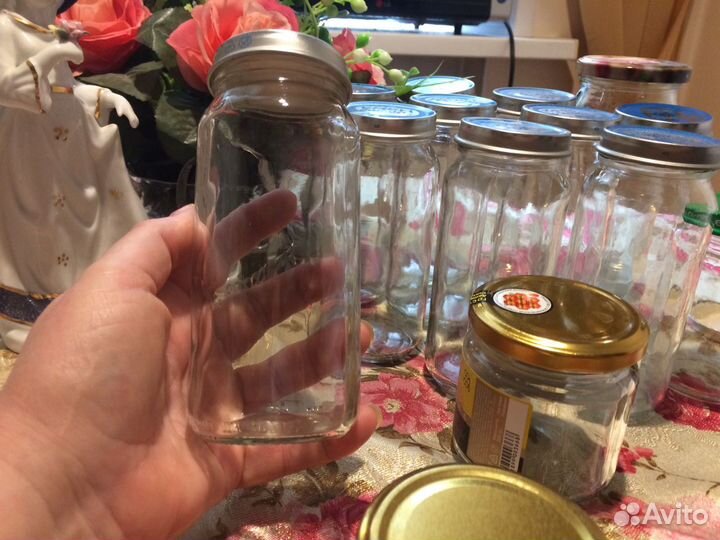 Маленькие стеклянные банки с крышками твикс для ва